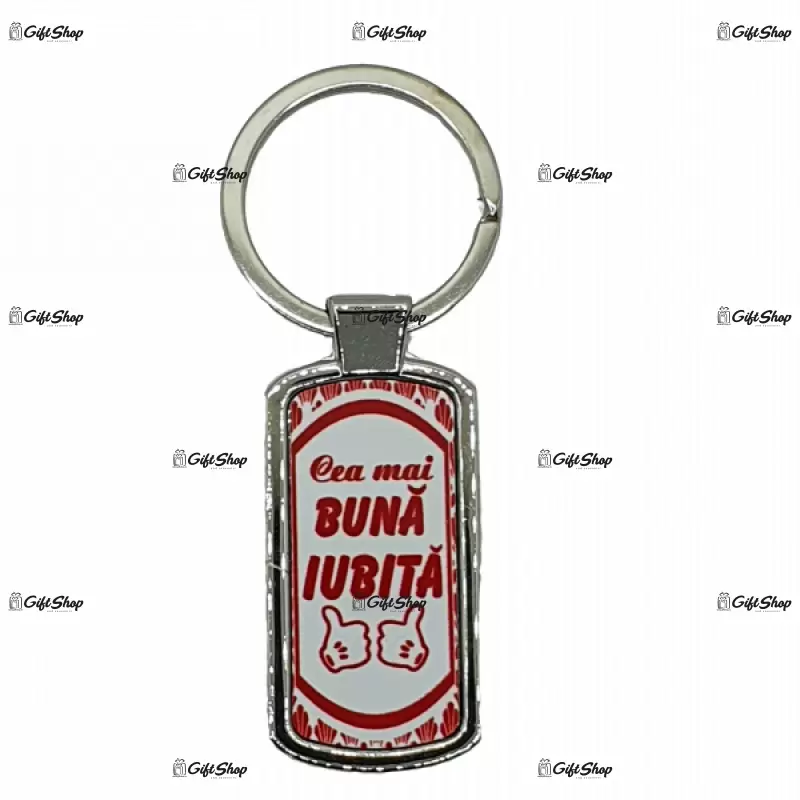 Cea mai buna iubita, breloc din metal cu mesaj